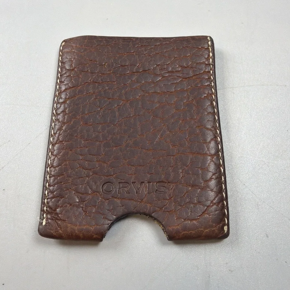 Orvis Brown Leather Card Holder Wallet